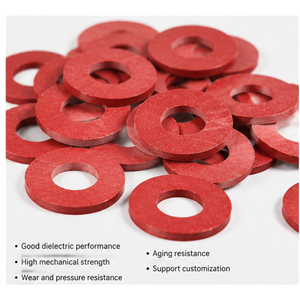 Junta de aislamiento eléctrico de fibra vulcanizada roja, anillo de papel troquelado para sujetadores - Product Image 2