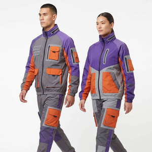 Veste coupe-vent personnalisée avec poches et pantalon de survêtement en nylon, ensemble de survêtement en nylon détachable avec fermeture éclair - Product Image 2