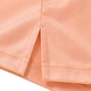 Conjunto de Pijama de Satén Color Durazno para Mujer, Cuello en V, Manga Corta, Top y Pantalones Cortos, Bordado de Oso, Ropa de Dormir Suave, Personalizable OEM ODM - Product Image 6