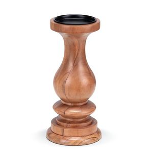 Support à bougie en bois massif tourné, porte-bougie décoratif, support à bougie d'église, décoration de table de Noël - Product Image 1