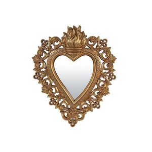 Espejo de Pared Dorado con Sagrado Corazón, Estilo Barroco Vintage, Espejo Colgante con Diseño de Rayos de Sol, Adorno Decorativo Exquisito para el Hogar - Product Image 3