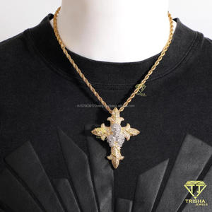 Premium Moissanite Diamond Jesus Head Pendant Necklace in 925 Sterling Silver Urban Fashion Jewelry Piece - Product Image 2