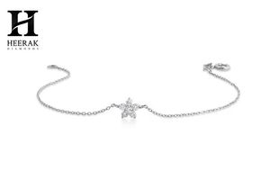 Wholesale Custom 14K Gold Minimalist <b>Flower</b> Lab Grown Diamond <b>Bracelet</b> IGI Certified D VVS Delicate Floral Chain Jewelry - Product Image 3