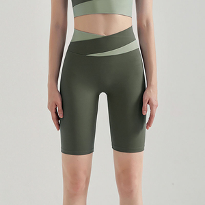 Shorts de yoga pour femmes de qualité supérieure, taille haute, respirants, extensibles dans quatre directions, en spandex/nylon, grandes tailles, vêtements de sport, nouveauté - Product Image 2