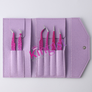 Ensemble de pinces à cils en acier inoxydable de haute qualité, 4 pièces, pour extensions de cils, volume, antistatiques et durables - Product Image 6