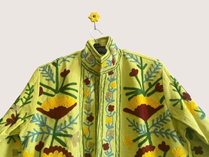 Veste en coton brodée à motif Suzani, écologique, style bohème, col rond, manches longues, vêtements d'extérieur décontractés pour femmes, marque CVR - Product Image 2