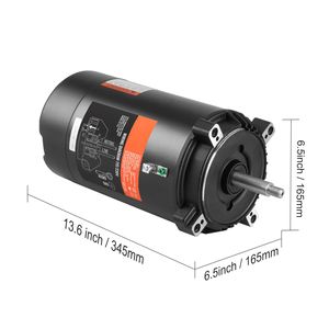 Motore per Pompa Piscina 0.75 HP 56J 115V/230V 3450 RPM 60Hz 1.5 Fattore di Servizio 80 F/250V Condensatore CCW R 8 Ampere/4 Ampere - Product Image 2