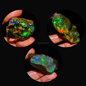 โอปอลเอธิโอเปียแบบดิบ เกรด AAA คุณภาพสูง 100% ธรรมชาติ แบบ Welo Fire  9 ชิ้น น้ำหนัก 702 กะรัต สำหรับทำเครื่องประดับ - Product Image 3