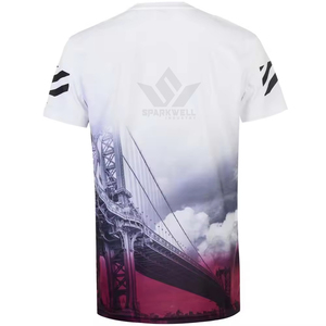 เสื้อยืดผู้ชายลายกราฟิก City Bridge แขนสั้น คอกลม โพลีเอสเตอร์ 100% ทรงปกติ ระบายอากาศได้ดี พิมพ์ลายภาพ  เสื้อยืดลำลอง - Product Image 3