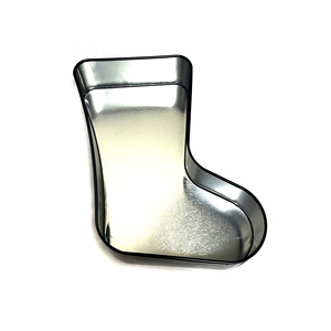Custom Printing <b>Christmas</b> Stocking Shaped Metal Tin <b>Box</b> Black Sock Shaped Storage Container for Candy Cookie Gift Packaging - Product Image 6