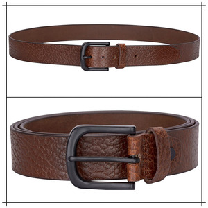 Ceinture en cuir de luxe noire, style décontracté, en promotion, en cuir de vache véritable, personnalisable, créez votre propre ceinture - Product Image 4