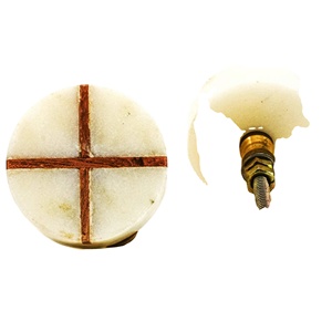 <b>White</b> Marble And Brass Cylinder Handle <b>Door</b> <b>Knob</b> Custom Color Shape Size Made in India - Product Image 1