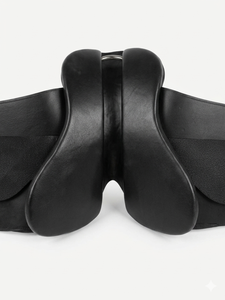 Silla de Montar de Cuero Negro Premium para Doma Clásica, Equipo de Equitación Cómodo y Duradero, Accesorios para Caballos para Entrenamiento y Exhibición - Product Image 6