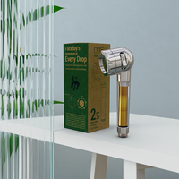 Pommeau de douche coréen portable le plus vendu en acier inoxydable avec filtre anti-chute de cheveux et stérilisation anionique pour appartement, utilisation à vie