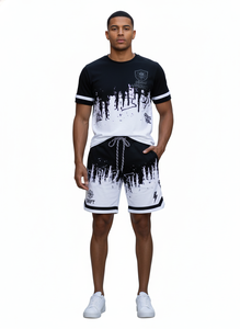 <b>Top</b> Quality Summer Set For Men T-shirt And Shorts Set 100% Cotton Material Lightweight Quickdry Custom Made Logo Printing - Product Image 6