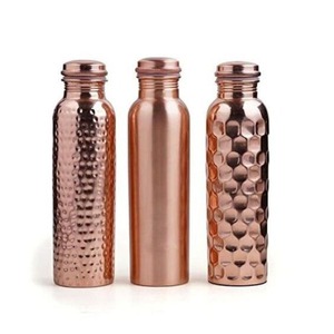 Elegant Copper Water <b>Bottle</b> With Leak Proof Screw Lid Perfect For Healthy Lifestyle And Eco Conscious Users - Product Image 1