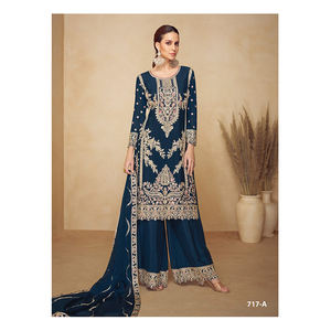 Nueva Colección de Trajes Pakistaníes de Diseñador, los Mejores Trajes de Viscosa y Seda Chinon para Fiestas y Festivales, con Bordados - Product Image 1