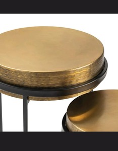 Nuevas mesas de centro industriales modernas con estructura de hierro negro para muebles de sala de estar. - Product Image 4