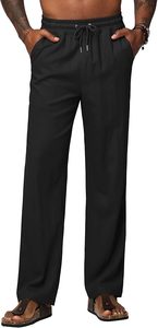 Ensemble de vêtements de détente pour homme en toile 100% coton, respirant, écologique, séchage rapide, fermeture à cordon, style streetwear, coupe décontractée, été - Product Image 4