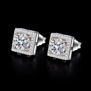 Pendientes de Moissanita con Certificado IGI, Último Modelo, 6mm, 1 Quilate, Plata de Ley 925, Chapados en Oro Rosa, Estilo Hip Hop, para Hombre y Mujer - Product Image 2