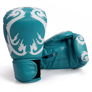 Guantes de Boxeo de Cuero Azul con Diseño de Llama Blanca para Entrenamiento y Sparring para Adultos - Product Image 2
