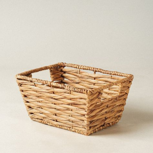 Cesta de Almacenamiento de Jacinto de Agua Natural de Doble Nivel, Estilo Rústico, de Alta Calidad, para Uso en el Hogar y el Baño - Product Image 1