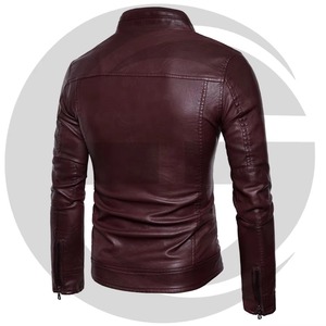 Nouvelle veste en cuir décontractée grande taille avec fermeture éclair, finition teinte et lavée, col montant personnalisé pour l'hiver - Service OEM - Product Image 6