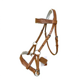 Fronture en cuir souple pour cheval, élégante avec cristaux, accessoire de bridon durable et confortable, équipement équestre pour cavaliers professionnels - Product Image 4