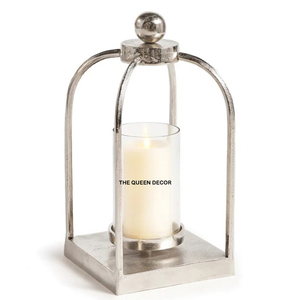 Table Top Tea Light Lantern Metal and Glass Handcrafted Votive Concrete Unique Candle <b>Jar</b> for Parties <b>Decoration</b> - Product Image 1