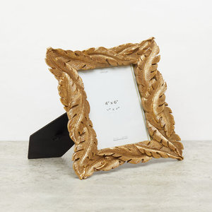 Luxurious Handicraft <b>Gold</b> Plated Metal Lightweight Eco-Friendly Photo <b>Frame</b> Palms Tree Design Wedding Gift Square Shape Table - Product Image 4