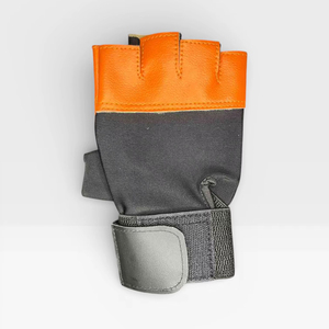 Orange and black Breathable Leather Gym Gloves Fluorescent Sport Gloves for Fitness Non-Slip <b>Weight</b> Lifting Cycling Time Color - Product Image 1