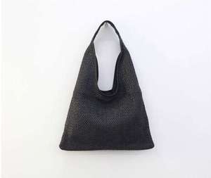 เอาชนะวันทำงานอันแสนวุ่นวายด้วยกระเป๋าผ้าไหมพรมธรรมชาติสุดอินเทรนด์ ดีไซน์ทรงหลวมสีเข้ม พร้อมสายสะพายไหล่ที่จับถนัดมือ - Product Image 2