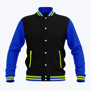 Custom Blue White Varsity <b>Jacket</b> Men <b>Baseball</b> <b>Bomber</b> <b>Jacket</b> Fashion College Uniform Streetwear Outerwear OEM ODM Wholesale - Product Image 2