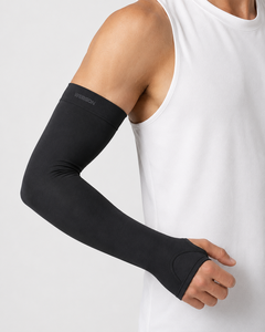 Manchon de bras unisexe noir Webson anti-UV pour cyclisme, protection intégrale, ajustement sans couture, respirant, séchage rapide, 100 % polyester dégradé - Product Image 1