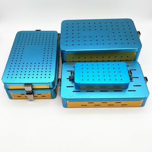 Système de conteneurs de stérilisation en aluminium anodisé avec couvercle perforé, boîte de rangement réutilisable pour instruments chirurgicaux à usage médical - Product Image 1