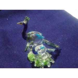 Vase de table en verre cristal motif paon traditionnel d'origine indienne pour décoration de bureau et accessoires - Product Image 1