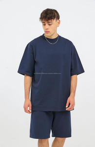 Vente en gros 350gsm T-shirt tricoté de créateur surdimensionné vintage unisexe 100% coton Style décontracté pour l'été des femmes - Product Image 3