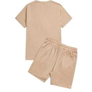 ชุดกีฬาผู้ชายฤดูร้อนแบบลำลอง 2 ชิ้น เสื้อและกางเกงขาสั้น ระบายอากาศได้ดี เหมาะสำหรับออกกำลังกาย พร้อมโลโก้สั่งทำได้ คุณภาพสูง ผ้าฝ้าย 100% - Product Image 6