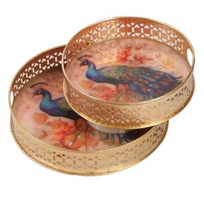 Plateau de service classique en bambou pour restaurant, café, hôtel, plateau de service pour aliments, fruits, café avec poignée - Product Image 6