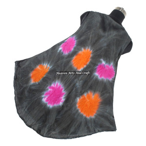 Exportadores y proveedores de vestidos de rayón con estampado Tie & Dye de Jaipur. Nuevo y atractivo vestido largo abierto con estampado Tie Dye para damas. - Product Image 6
