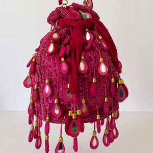 กระเป๋าคลัทช์ปักลายกระจกสำหรับงานแต่งงานของผู้หญิงกระเป๋าปาร์ตี้อินเดียงานทำมือคุณภาพส่งออก - Product Image 1