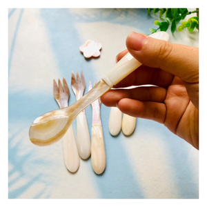 Cuchara de Concha Marina Ecológica Premium, Hecha a Mano, Vajilla de Concha Natural Desechable para Restaurantes, Hoteles y Servicios de Catering - Product Image 1