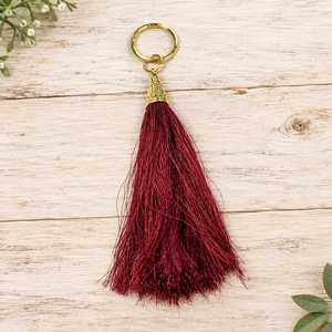Gold plated tassel <b>keychain</b> Silk <b>Personalized</b> Metal <b>Keychain</b> Multi Color Choice Silk Tassel <b>Keychain</b> - Product Image 1