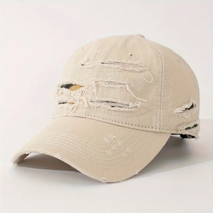 Distressed Vintage Baseball Cap Ripped Washed <b>Dad</b> <b>Hat</b> Camouflage Layered Streetwear Adjustable Unisex Casual Fashion Cap - Product Image 6
