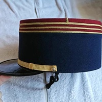 Gorro Kepi Francés Retro, Gorro de Lana Afelpada, Accesorios Vintage para Fiestas para Adultos, Kepi Bordado Personalizado