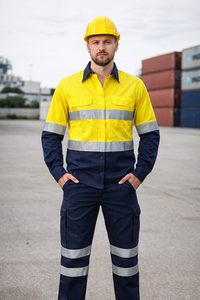 Meilleur pour l'exportation Vesbhusha VBIndustrial Combinaison de travail en coton pour homme, respirante, confortable, pantalon séparé HI - Product Image 3