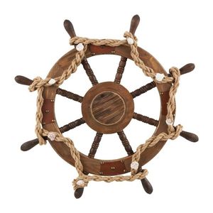Timón de Barco de Madera, Decoración Costera que Refleja Aventuras Marítimas con una Elegante Presentación en la Pared del Hogar - Product Image 3