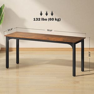 "<b>Rustic</b> Brown Wood/MDF Standing <b>Desk</b> with Metal Legs for Home Office (Foldable)" - Product Image 3