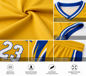 Ensemble d'uniformes de basketball personnalisés par sublimation, maillot et short de basketball pour hommes, respirant, séchage rapide, vêtements d'équipe, entraînement sportif - Product Image 5