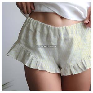 Shorts con Volantes de Algodón con Estampado de Bloques para Mujer, Ropa de Verano, Colección para Chicas, Estilo Baby Doll - Product Image 3